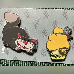 Lucifer Cat and Cinderella Cupcake Disney Enamel Pin Set